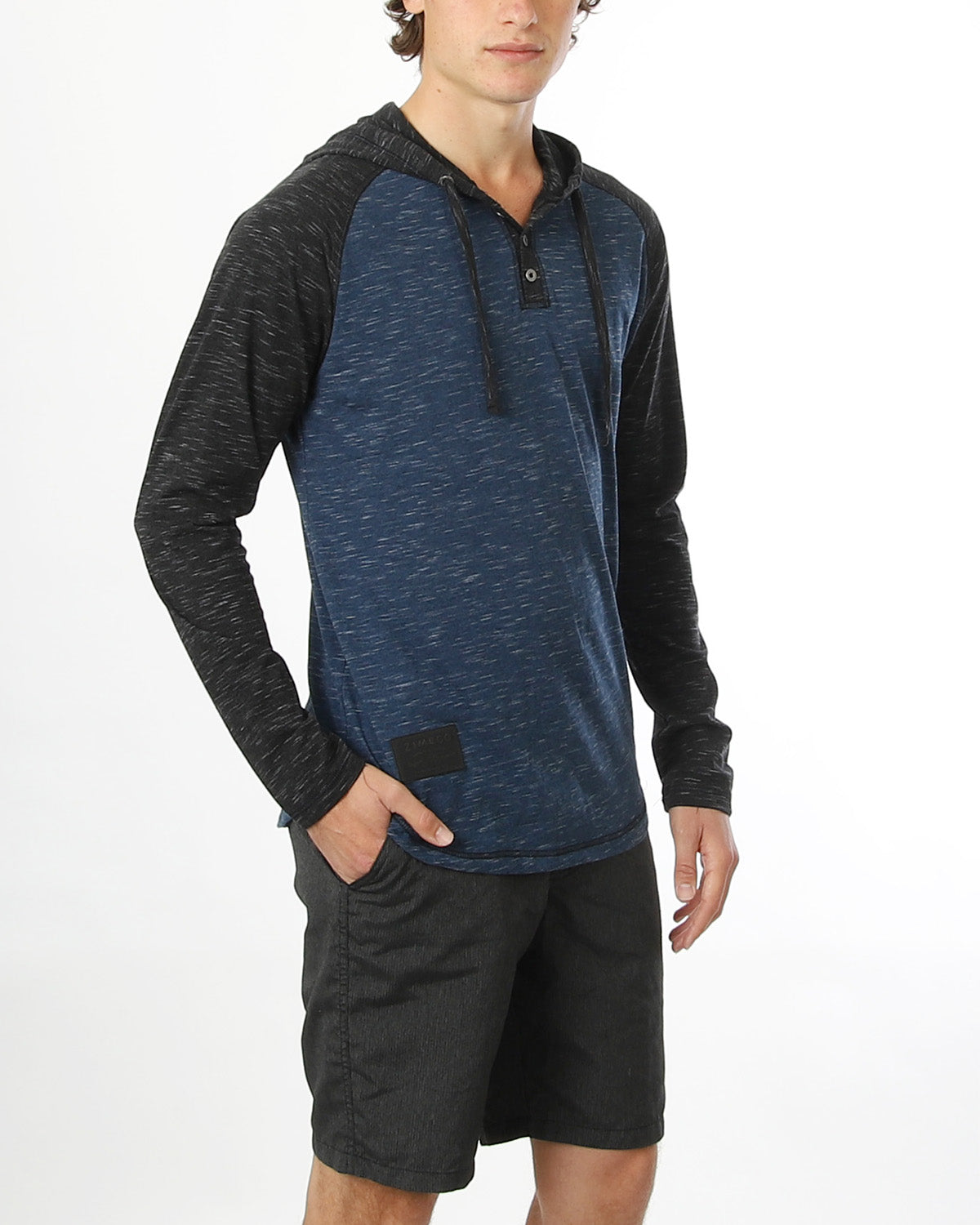 ZIMEGO Men's Hoodie Pullover Sweatshirt β Long Sleeve Athletic Casual Active Hip Hop Button Raglan Henley Shirt Hooded Top